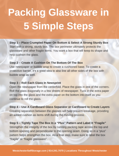 Tarrytown Self Storage - Packing-Glassware-In-5-Simple-Steps