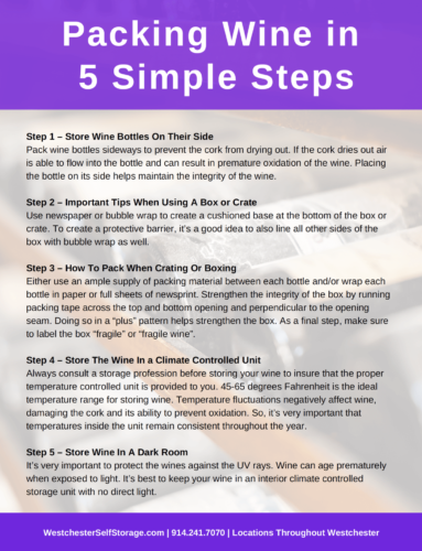 Tarrytown Self Storage - Packing Wine in 5 simple steps